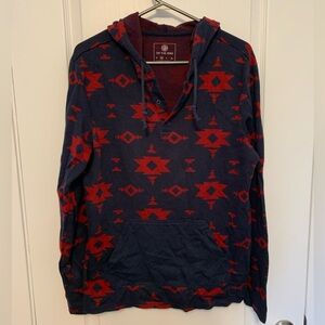 On The Byas sweater, size medium, navy/burgundy